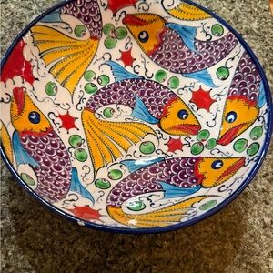 Colorful Fish Design Ceramic Bowl